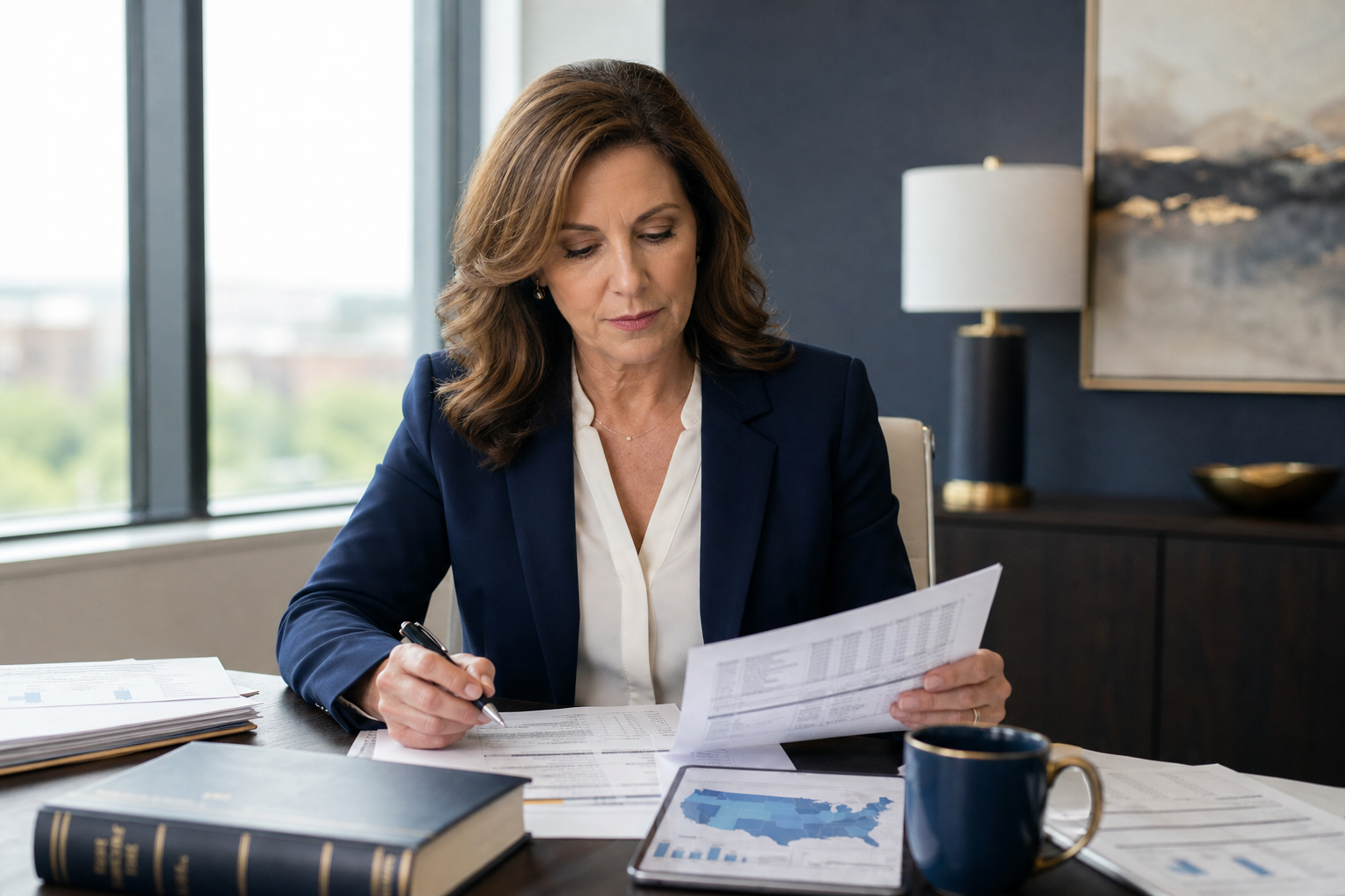 Legal nurse reviewing itemized medical bills and geographic pricing documentation